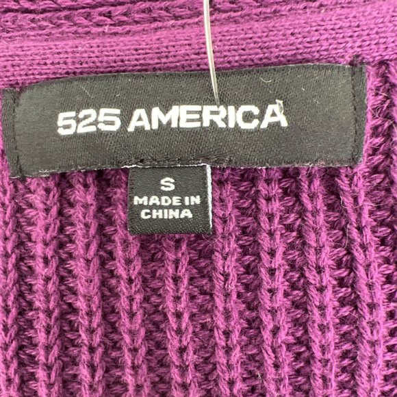 525 America Long Sleeve V-Neck 100% Cotton Pullover Knit Sweater Purple Size S - Picture 5 of 7